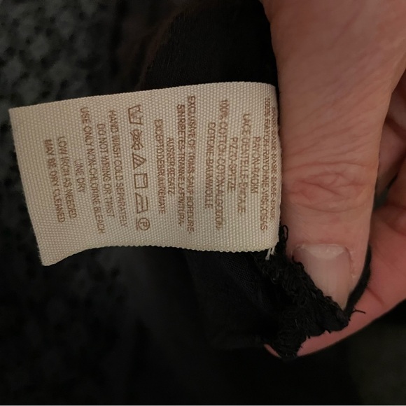 Free People The Best Blouse Black Open Weave Back Women Top - Picture 6 of 6